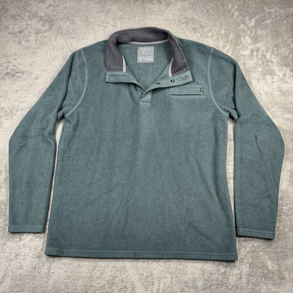 Free Fly T-Snap Fleece Pullover Soft Performance Bamboo Long Sleeve Mens XL